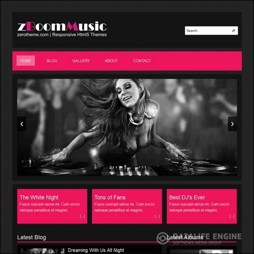 zBoomMusic адаптивный шаблон HTML