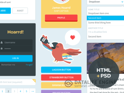 UI Kit в стиле Flat Design