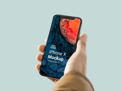 Мокап iPhone X в руке