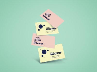 Падающий макет визитной карточки