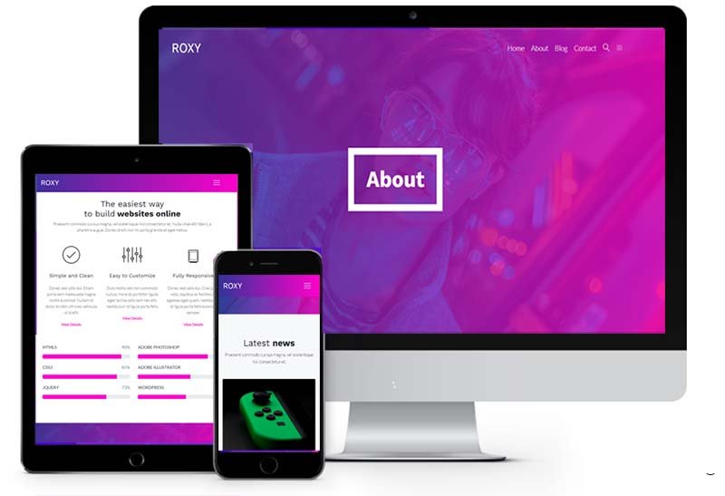Roxy: бесплатный многоцелевой современный шаблон веб-сайта